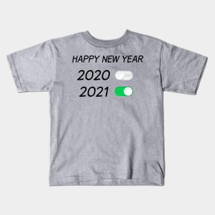 Happy New Year On Off Button 2020 2021 Kids T-Shirt